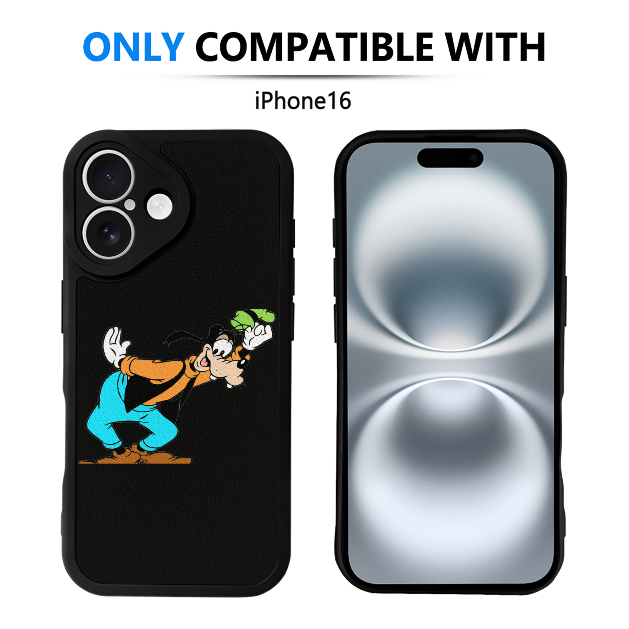 （画像用） ミッキーマウス Mickey Mouse 【iPhone 16シリーズ対応】シリコンスマホケース（レザー調） 材質：シリコン